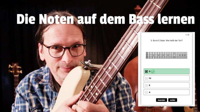 Noten auf dem Bass lernen