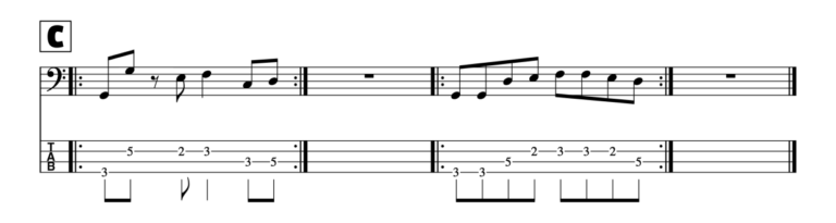 Tonleiter Übung Bass 1