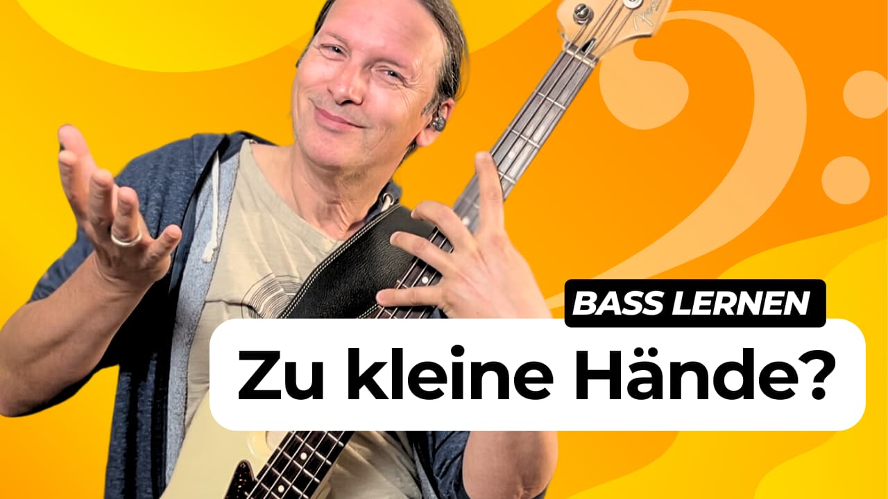 E-Bass spielen lernen mit kurzen Fingern